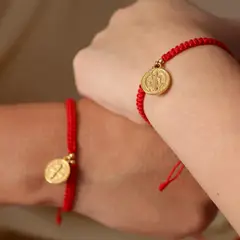 GENERICO - Set 2 pulseras San benito hilo rojo - Naif Jewelry Peru