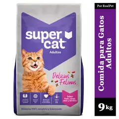 SUPERCAT - Comida para Gatos Pollo Carne Atún Sardina 9 kg