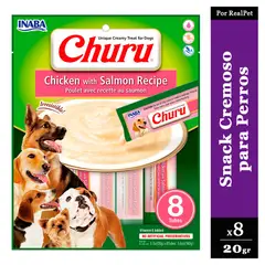 CHURU - Snack Cremoso Perro Pollo y Salmón 1 sobre x 8 tubos