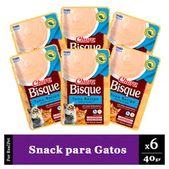 CHURU - Pack Snack Sopa Gato Bisque Sabor Atún 6 Sobres x 40gr