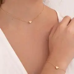 GENERICO - Set collar con corazón + pulsera corazón - Naif Jewelry Peru