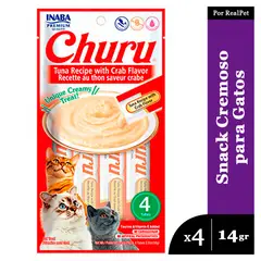 CHURU - Snack Cremoso Gato Atún y Cangrejo 1 sobre x 4 tubos