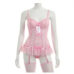 GENERICO - BABYDOLL LENCERIA DE ENCAJE SEXY PIJAMA TALLA M