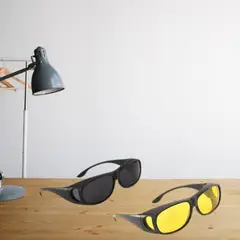 GENERICO - Gafas de Sol Visión HD Pack x2 Negro y Amarillo