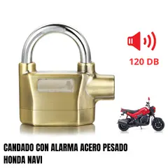 GENERICO - CANDADO CON ALARMA ACERO PESADO HONDA NAVI