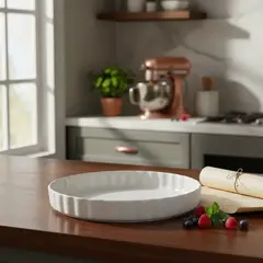 GENERICO - Molde De Cerámica Para Pie Tartaleta 29 Cm Blanco