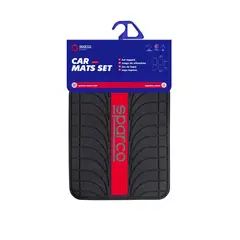 SPARCO - Piso Para Auto x5 Piezas Rojo