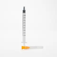 GENERICO - Jeringa Hipodérmica Estéril de 1 ML Aguja 25 G X 5/8" CAJA 100 UND