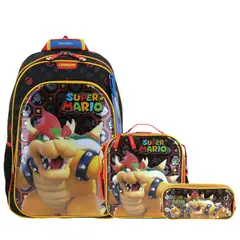 CHENSON - Pack Escolar Nintendo Bowser- Mochila + Lonchera + Lapicera