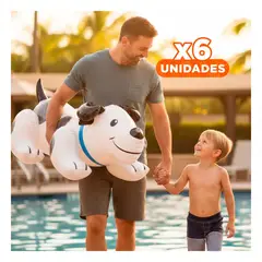 GENERICO - Pack6 Flotador con Forma de Perro para Flotacion Estilizada de Gran Tamano Y+Regalo Sticker