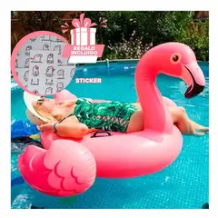 GENERICO - Boya Flamenco para Piscina y Playa para Dias de Sol y Agua 218 x 211 x 136 CM Y+Regalo Sticker