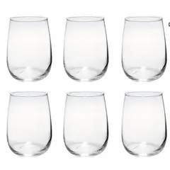 GENERICO - Set x 6 Vasos de Vidrio Ovalados de 400 ml