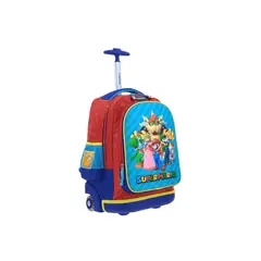 CHENSON - Pack Escolar Mario Amigos Mochila con ruedas Lonchera y Lapicera