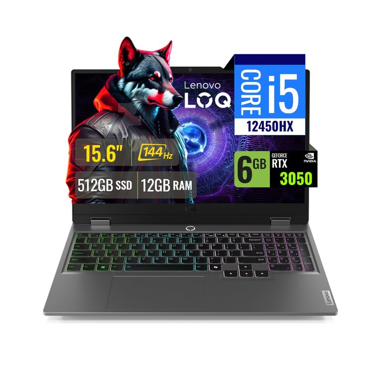 Laptop LOQ i5-12450HX, 15.6" FHD 144 Hz, 12GB, SSD 512GB, RTX 3050 6GB