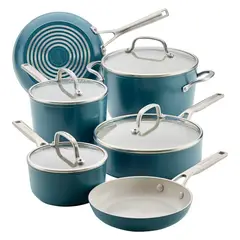 KITCHENAID - Juego de cocina en anodizado duro 10 piezas - inducción Agave