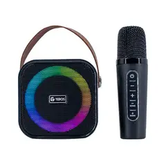 TEROS - Parlante Karaoke Inalámbrico TE-6013N Bluetooth 5.4 10W USB con Iluminación LED