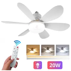 GENERICO - Foco Ventilador de Techo 20W LED Regulable con Control Remoto 3 Velocidades y Tonos de Luz