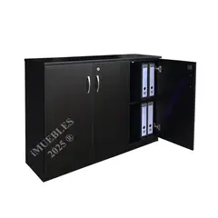 TEMEL - Credenza Mueble de Oficina. 03 Puertas con llave. color Wengue -