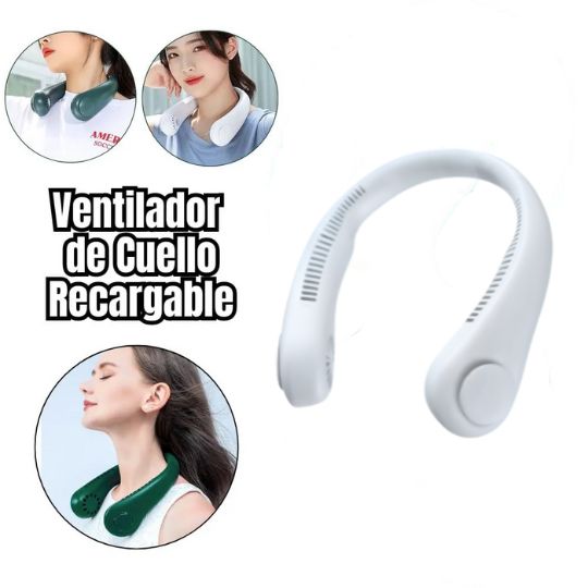 Ventilador de Cuello Recargable Portátil 360° BLANCO