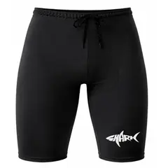 AQUA&MODA - SHORT DE NATACIÓN DE LICRA NEGRO CON PROTECCIÓN UV AQUAMODA SNLAQNTB1LBR TIBURÓN1 LOGO BLANC REFLEC