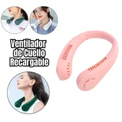 GENERICO - Ventilador de Cuello Recargable Portátil 360° ROSA
