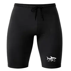 AQUA&MODA - SHORT DE NATACIÓN DE LICRA NEGRO CON PROTECCIÓN UV AQUAMODA SNLAQNTB2LBR TIBURÓN2 LOGO BLANC REFLEC