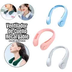 GENERICO - Ventilador de Cuello Recargable Portátil 360° COLOR ALEATORIO
