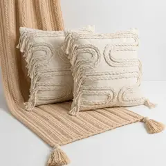 ZALMOHADAS - Pack de Verano “Brisa Natural Dúo” 2 Cojines 45x45/ Manta 140x90