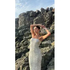 LUVARO - Vestido Strapless Brillo