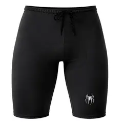 AQUA&MODA - SHORT DE NATACIÓN DE LICRA NEGRO CON PROTECCIÓN UV AQUAMODA SNLAQNARÑB1LBR ARÑB LOGO BLANC REFLEC