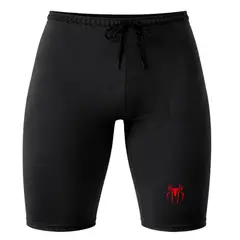 AQUA - SHORT DE NATACIÓN DE LICRA NEGRO CON PROTECCIÓN UV AQUAMODA SNLAQNARÑR2LBR ARÑR LOGO ROJO