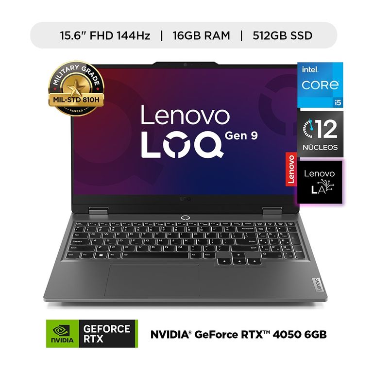 Laptop Gamer LOQ FHD Intel Core i5-12600HX 16GB 512GB SSD RTX 4050 6GB