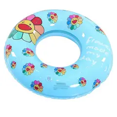 GENERICO - FLOTADOR ARO FLORES CELESTE 90 CM