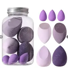 GENERICO - Set de Esponjas Para Maquillaje x7 Piezas Lila