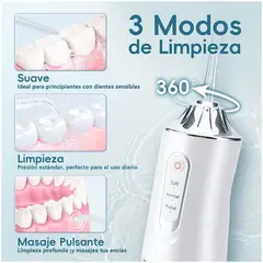 GENERICO - Irrigador Dental Portátil Profesional: Limpieza Profunda con 3 Modos