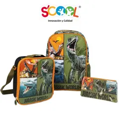 SCOOL - Set Mochila Escolar Kombat Jurassic World Oficio