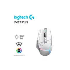 LOGITECH - MOUSE G502 X PLUS LIGHTSPEED 25K DPI LIGHTFORCELIGHTSYNC RGB INALAMBRICO BLANCO