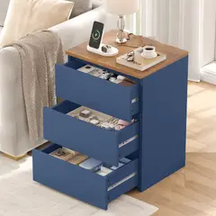 DIBA MUEBLES - Velador Moderno 3Cj Azul Matilda