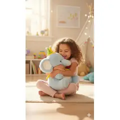 GENERICO - Peluche de Elefante Payaso Azul