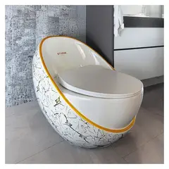 STONE - INODORO ONE PIECE MINIMALISTA POOH MARMOLEADO C DORADO