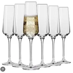 GENERICO - Set x 6 Copas Flauta de Champaña Modernas 180 ml.