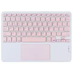 OEM - Teclado Bluetooth TOUCHPAD UNIVERSAL - BLANCO CON ROSADO