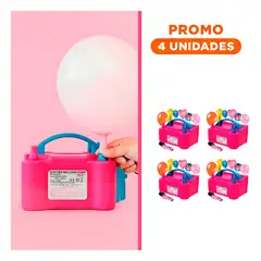 GENERICO - Pack4 Maquina de Inflar Globos Fucsia de Uso Portatil y de Alto Rendimiento
