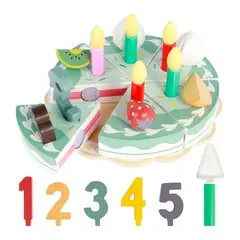 GENERICO - Pastel de Cumpleaños Rompecabezas de Madera Montessori - Juguete Didáctico