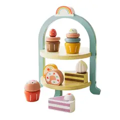 GENERICO - Set Didáctico Tienda de Postres y Cupcakes de Madera - Juguete Montessori