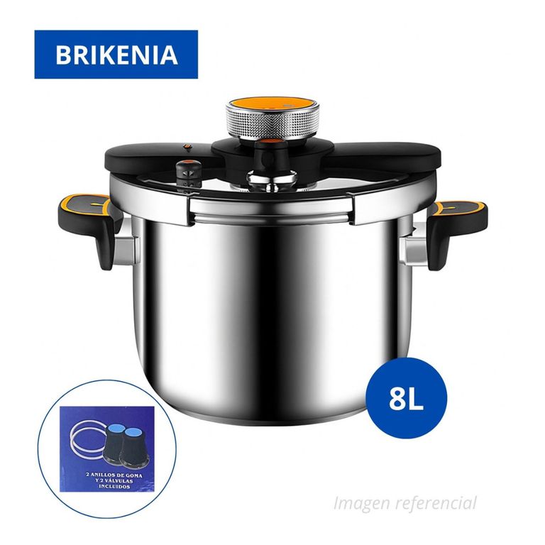 OLLA A PRESIÓN DE 8L EN ACERO INOXIDABLE