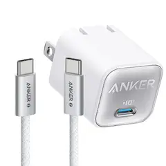 ANKER - CARGADOR NANO 30W + CABLE DE CARGA ZOLO USB C-USB C