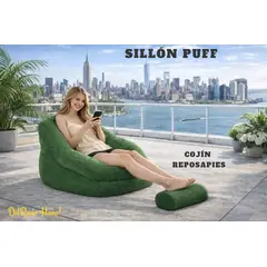 GENERICO - SILLA PUFFS SOFÁ SILLÓN Y REPOSAPIES TERRAZA DORMITORIO SALA OFICINA RELLENO POLIESTIRENO LAVABLE