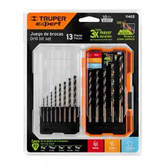 TRUPER - Juego Brocas HSS Metal 13PZ Estuche Plástico