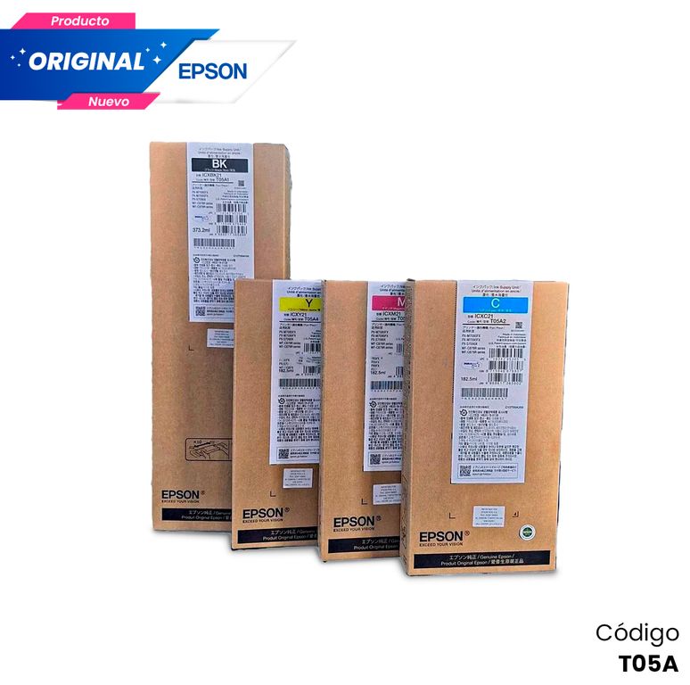 Kit Tinta T05A Original Negro Cian Magenta Amarillo
